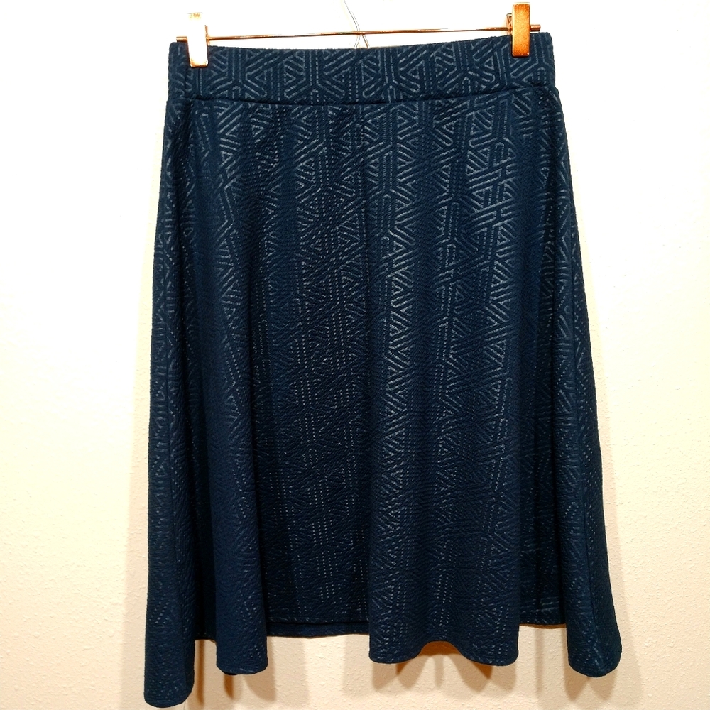 Claudia Richard Navy Blue Circle Skirt - Size Med